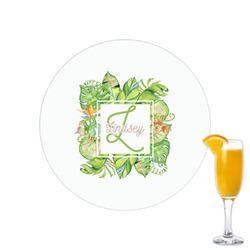 Tropical Leaves Border Printed Drink Topper - 2.15" (Personalized)