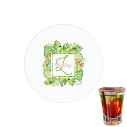 Tropical Leaves Border Printed Drink Topper - 1.5" (Personalized)