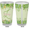 Tropical Leaves Border Pint Glass - Full Color - Front & Back Views