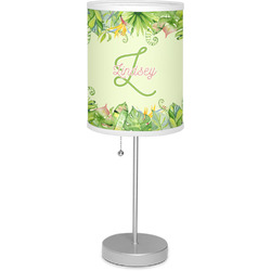 Tropical Leaves Border 7" Drum Lamp with Shade (Personalized)