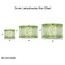Tropical Leaves Border Drum Lampshades - Sizing Chart