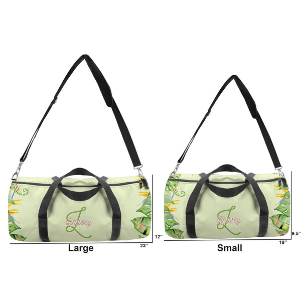 Tropical Leaves Border Duffle Bag Small and Large