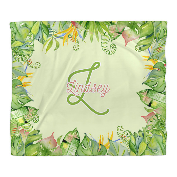 Tropical Leaves Border Duvet Cover - King - Front