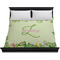 Tropical Leaves Border Duvet Cover - King - On Bed - No Prop