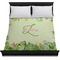 Tropical Leaves Border Duvet Cover - Queen - On Bed - No Prop