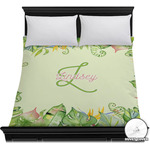 Tropical Leaves Border Duvet Cover - Full / Queen (Personalized)