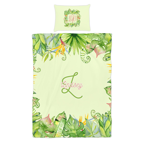 Tropical Leaves Border Duvet Cover Set - Twin - Alt Approval