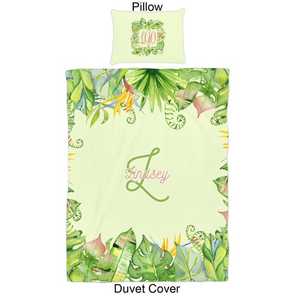 Tropical Leaves Border Duvet Cover Set - Twin - Approval