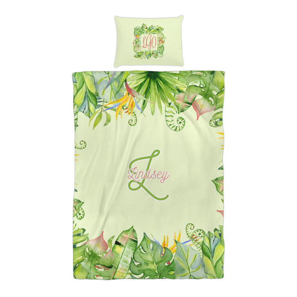 Tropical Leaves Border Duvet Cover Set - Twin XL - Alt Approval