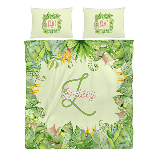 Tropical Leaves Border Duvet cover Set - Queen - Alt Approval