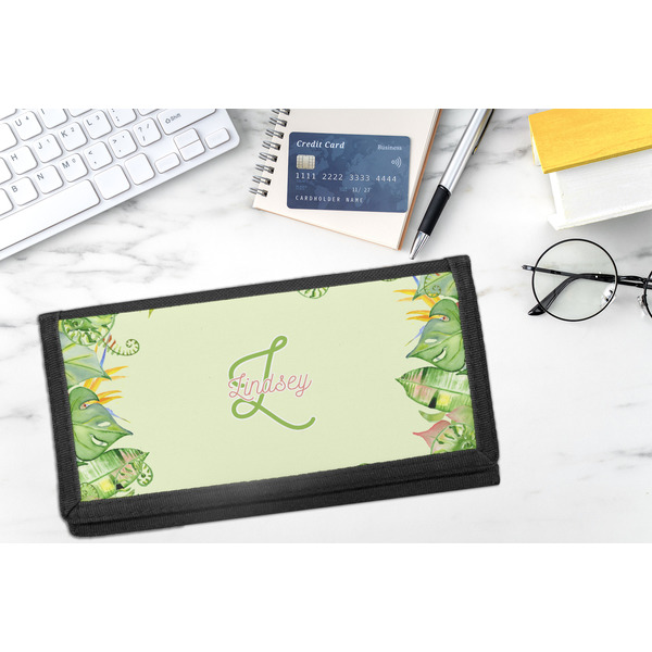 Tropical Leaves Border DyeTrans Checkbook Cover - LIFESTYLE