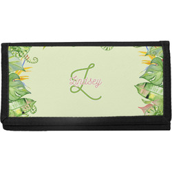 Tropical Leaves Border Canvas Checkbook Cover (Personalized)