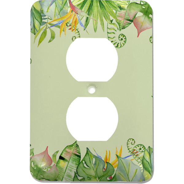 Custom Tropical Leaves Border Electric Outlet Plate