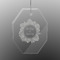 Tropical Leaves Border Engraved Glass Ornament - Octagon (Personalized)