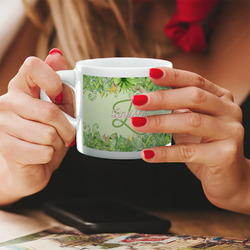 Tropical Leaves Border Double Shot Espresso Cup - Single (Personalized)