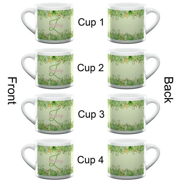 Tropical Leaves Border Espresso Cup - 6oz (Double Shot Set of 4) APPROVAL
