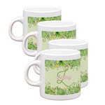 Tropical Leaves Border Single Shot Espresso Cups - Set of 4 (Personalized)