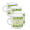 Tropical Leaves Border Espresso Cup Group of Four Front
