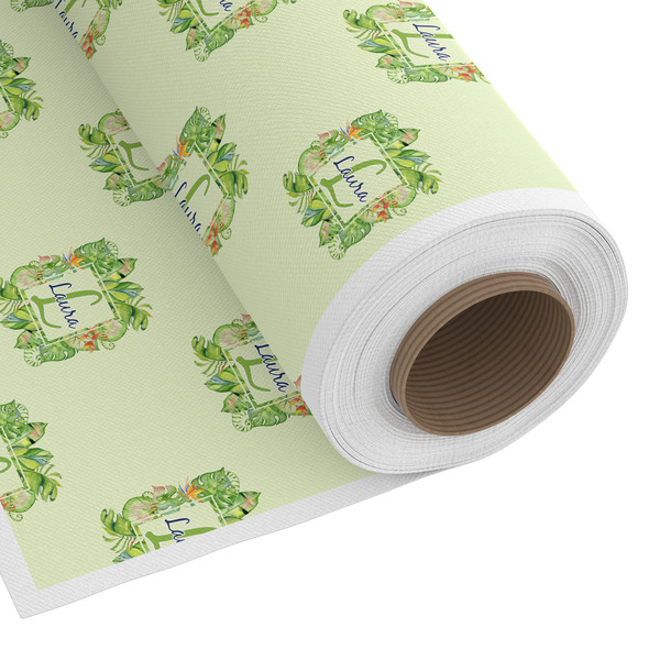 Custom Tropical Leaves Border Fabric by the Yard - Copeland Faux Linen (Personalized)