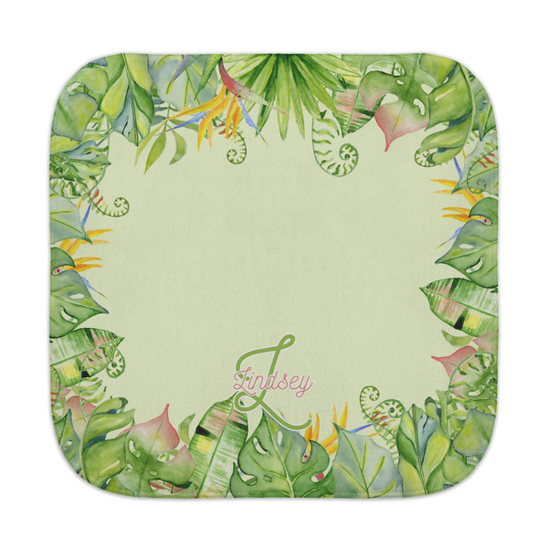 Custom Tropical Leaves Border Face Towel (Personalized)