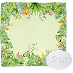Tropical Leaves Border Washcloth (Personalized)