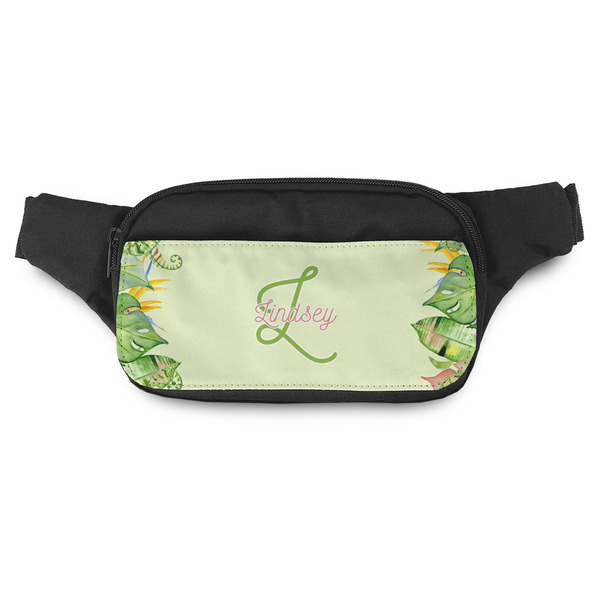 Custom Tropical Leaves Border Fanny Pack - Modern Style (Personalized)