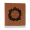 Tropical Leaves Border Leather Binder - 1" - Rawhide - Front View