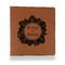 Tropical Leaves Border Leather Binder - 1" - Rawhide (Personalized)