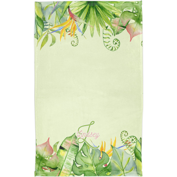 Tropical Leaves Border Finger Tip Towel - Full View