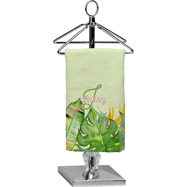 Custom Tropical Leaves Border Finger Tip Towel - Full Print (Personalized)