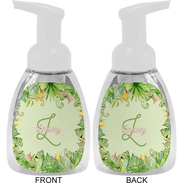Tropical Leaves Border Foam Soap Bottle Approval - White