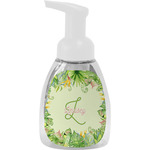 Tropical Leaves Border Foam Soap Bottle - White (Personalized)