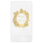 Tropical Leaves Border Guest Napkins - Foil Stamped (Personalized)