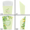 Tropical Leaves Border French Fry Favor Box - Front & Back View