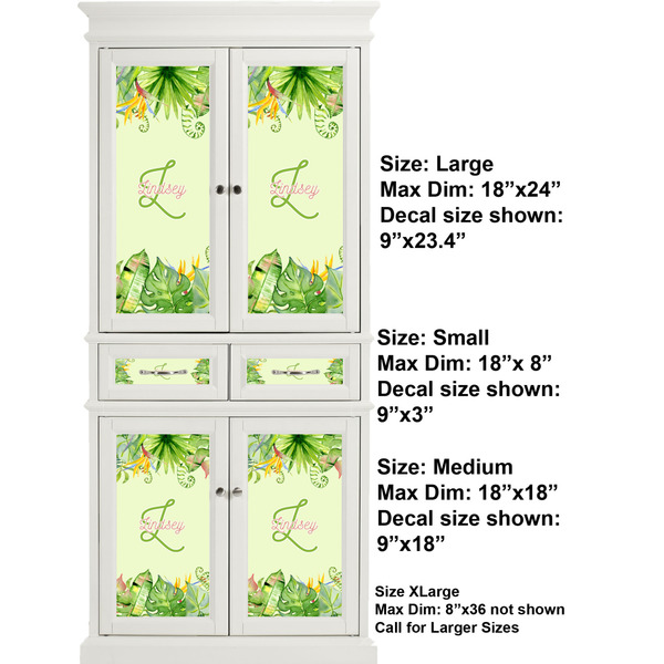 Tropical Leaves Border Full Cabinet (Show Sizes)