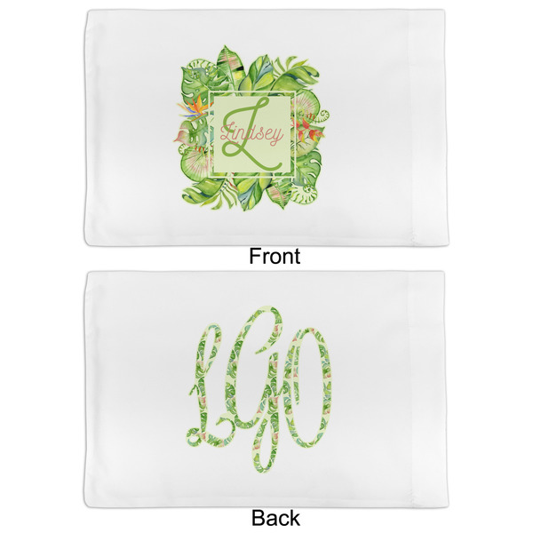 Tropical Leaves Border Full Pillow Case - APPROVAL (partial print)