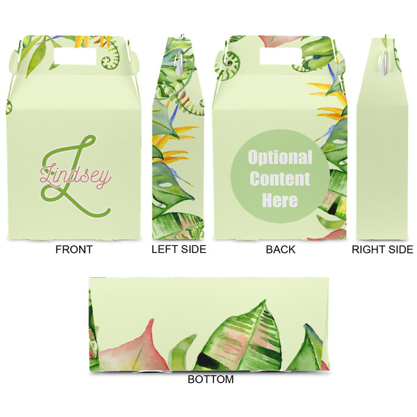 Tropical Leaves Border Gable Favor Box - Approval