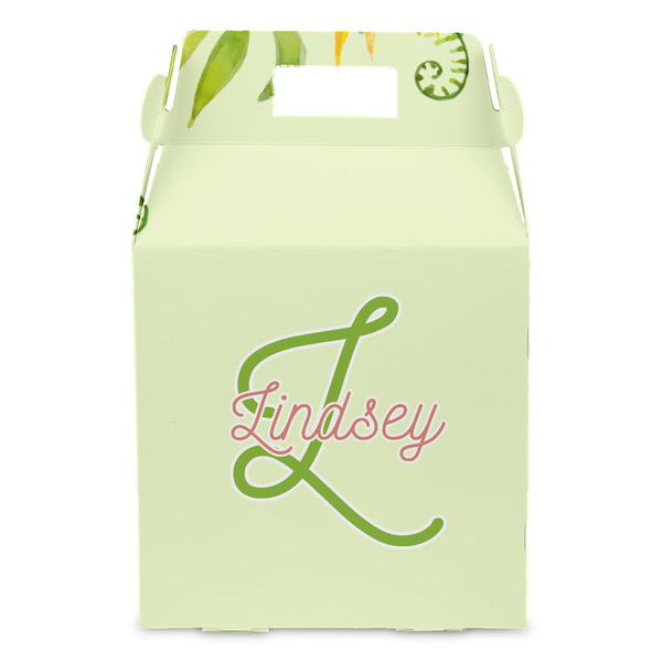 Tropical Leaves Border Gable Favor Box - Front