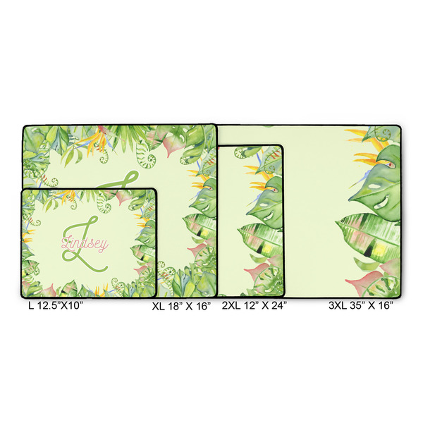 Tropical Leaves Border Gaming Mats - SIZE CHART