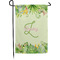 Tropical Leaves Border Small Garden Flag - Double Sided w/ Name and Initial