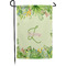 Tropical Leaves Border Small Garden Flag - Single Sided w/ Name and Initial