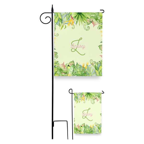 Tropical Leaves Border Garden Flag - PARENT/MAIN