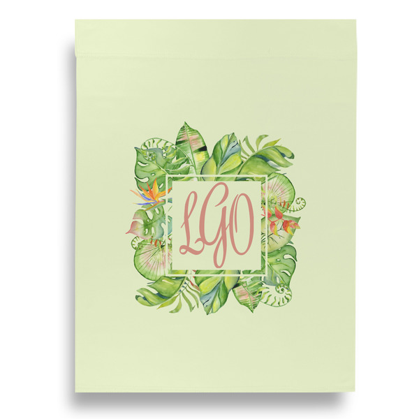 Tropical Leaves Border Garden Flags - Large - Double Sided - BACK