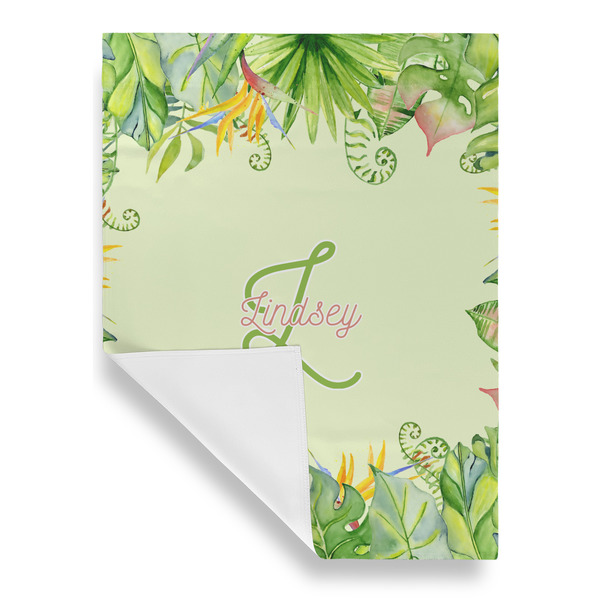 Tropical Leaves Border Garden Flags - Large - Single Sided - FRONT FOLDED
