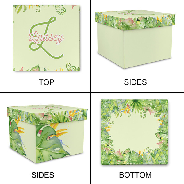 Tropical Leaves Border Gift Boxes with Lid - Canvas Wrapped - Small - Approval