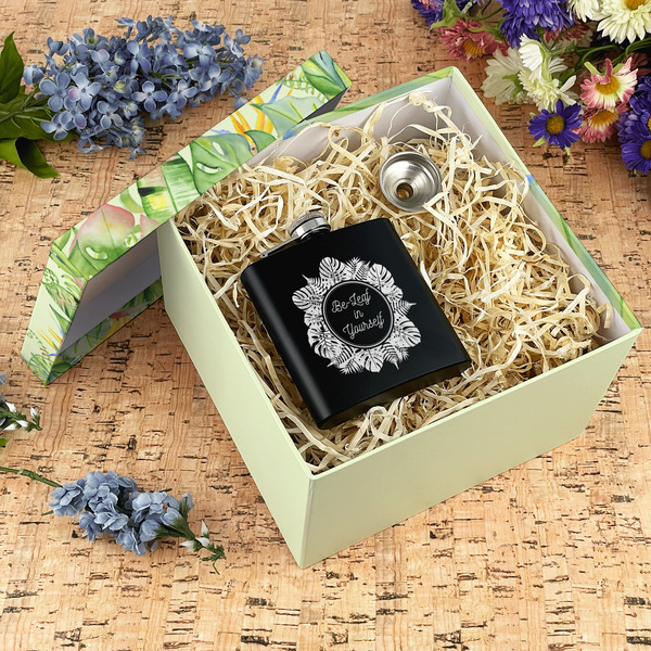 Tropical Leaves Border Gift Boxes with Lid - Canvas Wrapped - X-Large - In Context