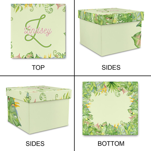 Tropical Leaves Border Gift Boxes with Lid - Canvas Wrapped - XX-Large - Approval