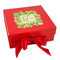 Tropical Leaves Border Gift Boxes with Magnetic Lid - Red - Front