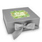 Tropical Leaves Border Gift Boxes with Magnetic Lid - Silver - Front