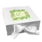 Tropical Leaves Border Gift Boxes with Magnetic Lid - White - Front